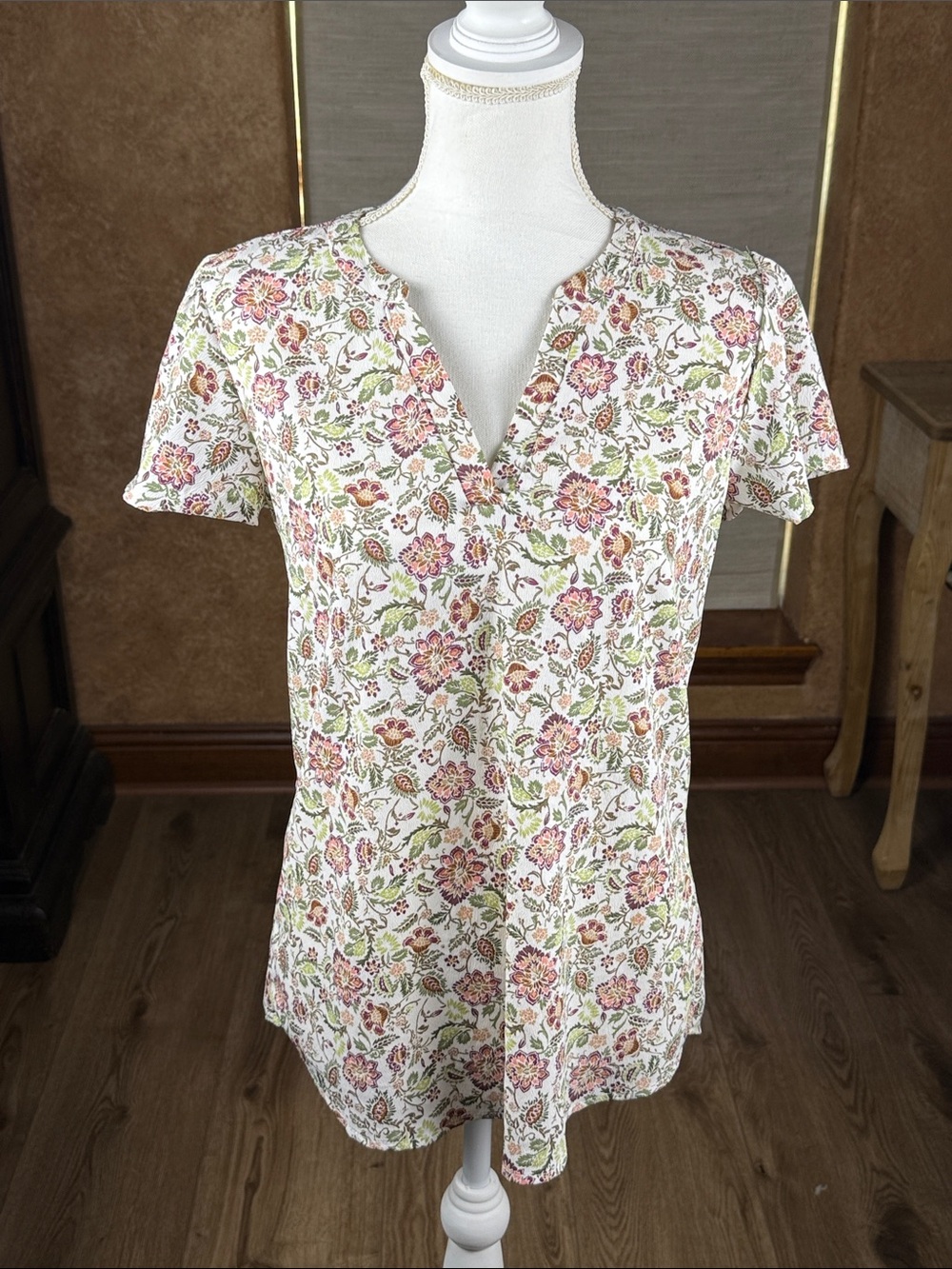Maurices Short Flutter Sleeve V-Neck Blouse Olive Green, Peach, Dark Berry